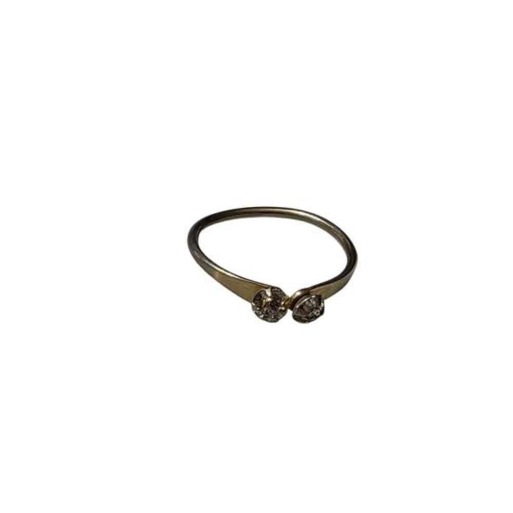 Gold Ring with Dual Stone Accents